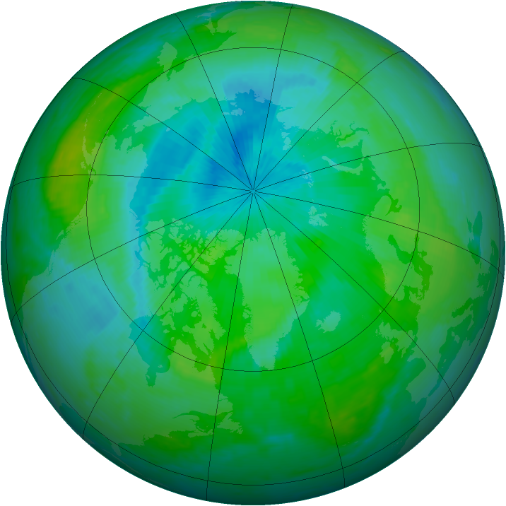 Arctic ozone map for 23 August 1999